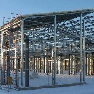 Industrial steel storage building