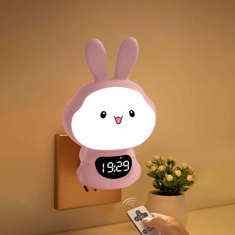 Wall Plug-in Clock Lamp