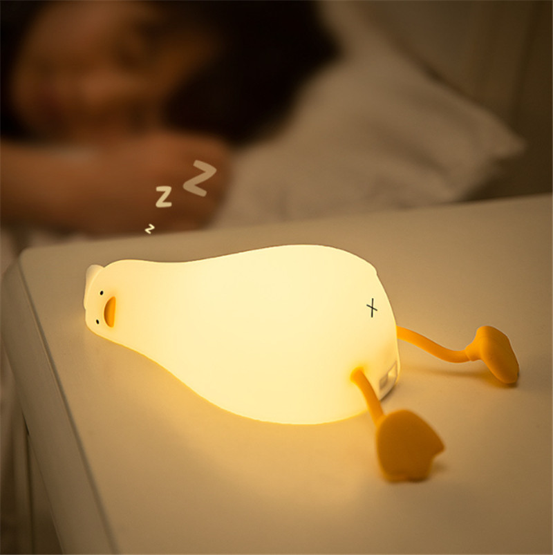 Lampe de nuit en silicone en forme de canard