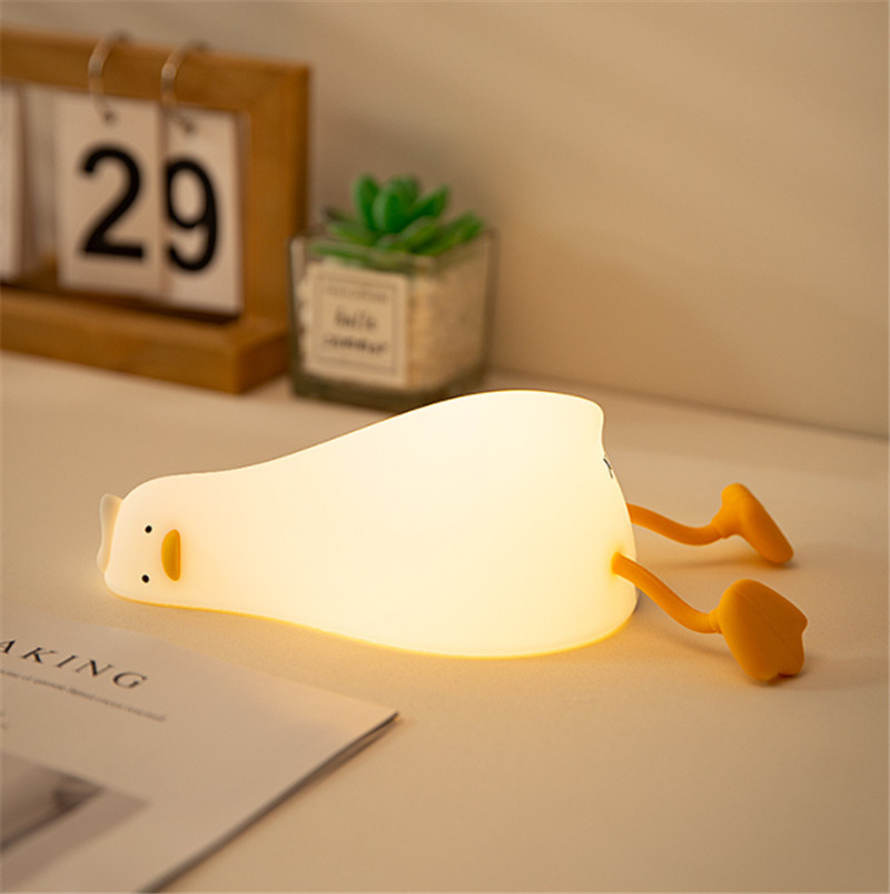 Lampe de nuit en silicone en forme de canard
