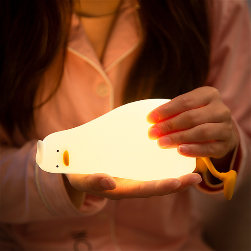 Lampe de nuit en silicone en forme de canard
