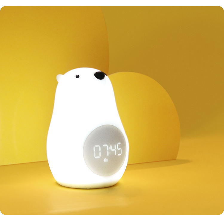 Cute morning light, guard every moment - digital bear silicone alarm clock