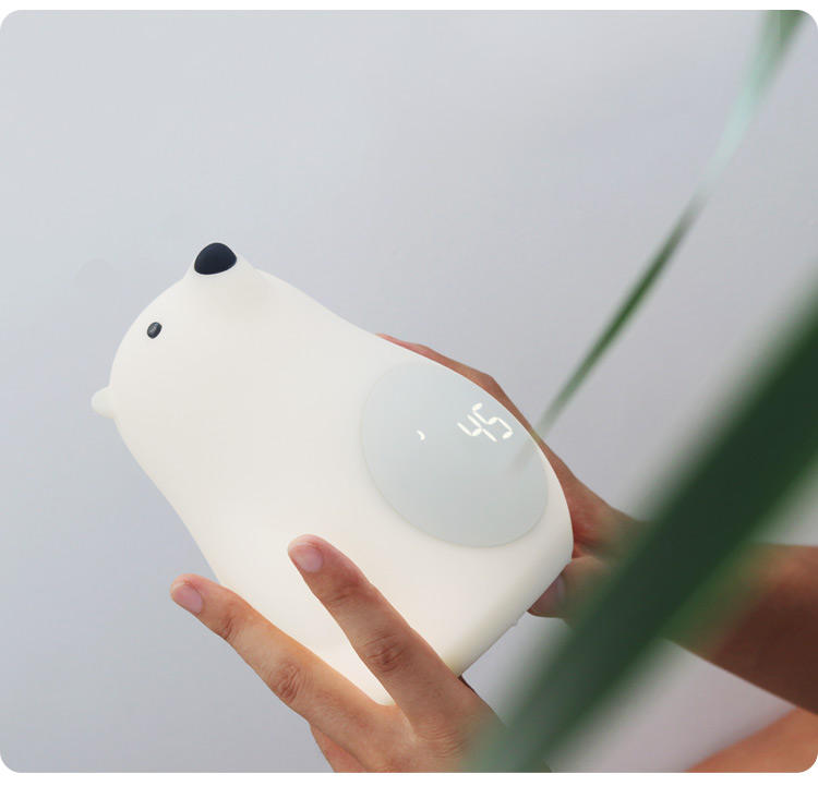 Cute morning light, guard every moment - digital bear silicone alarm clock