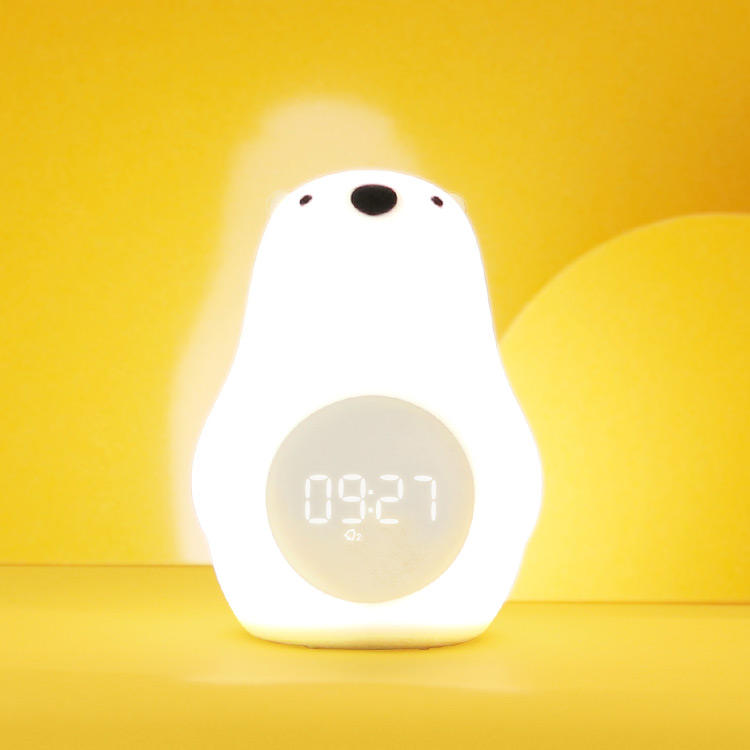 Cute morning light, guard every moment - digital bear silicone alarm clock