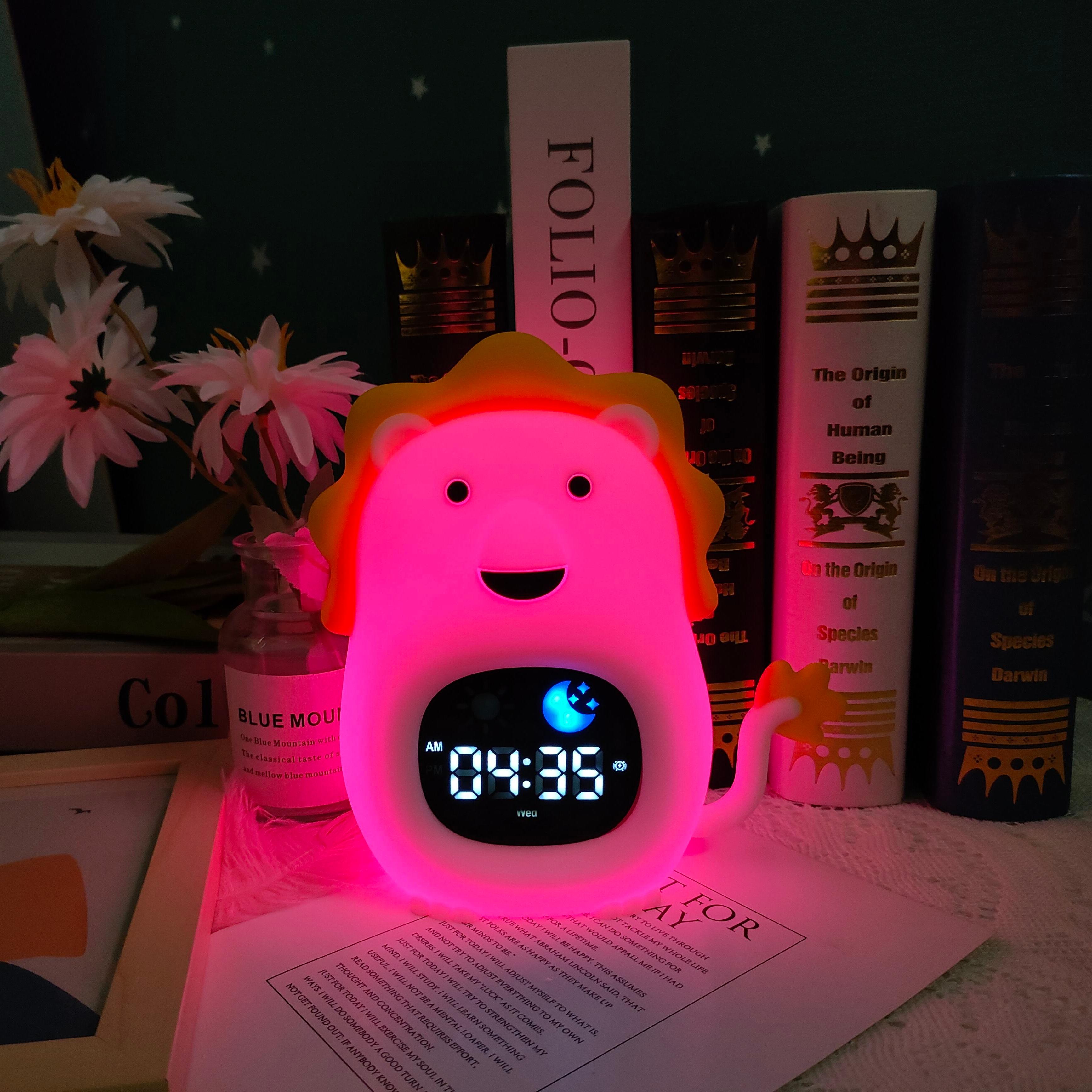 Led Silicone Night Light Alarm Clock Sound Machine Sleep Trainer
