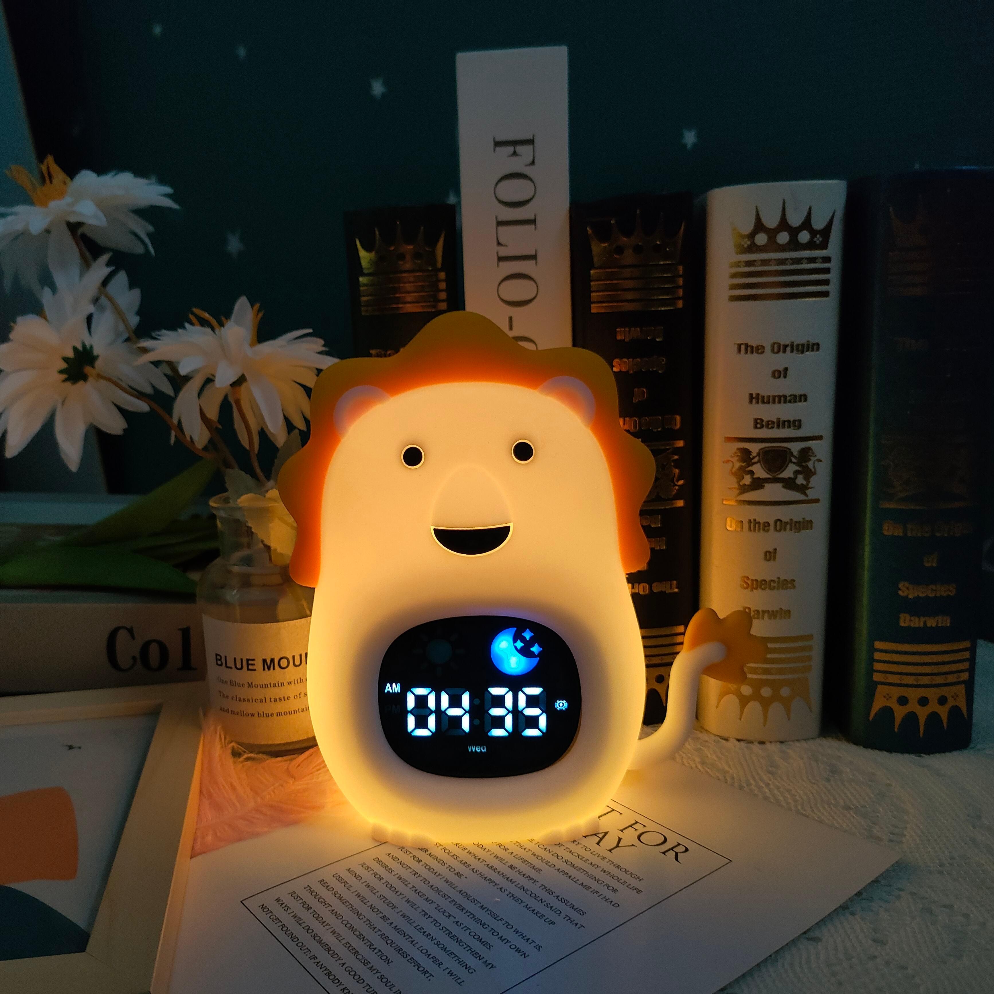 Led Silicone Night Light Alarm Clock Sound Machine Sleep Trainer
