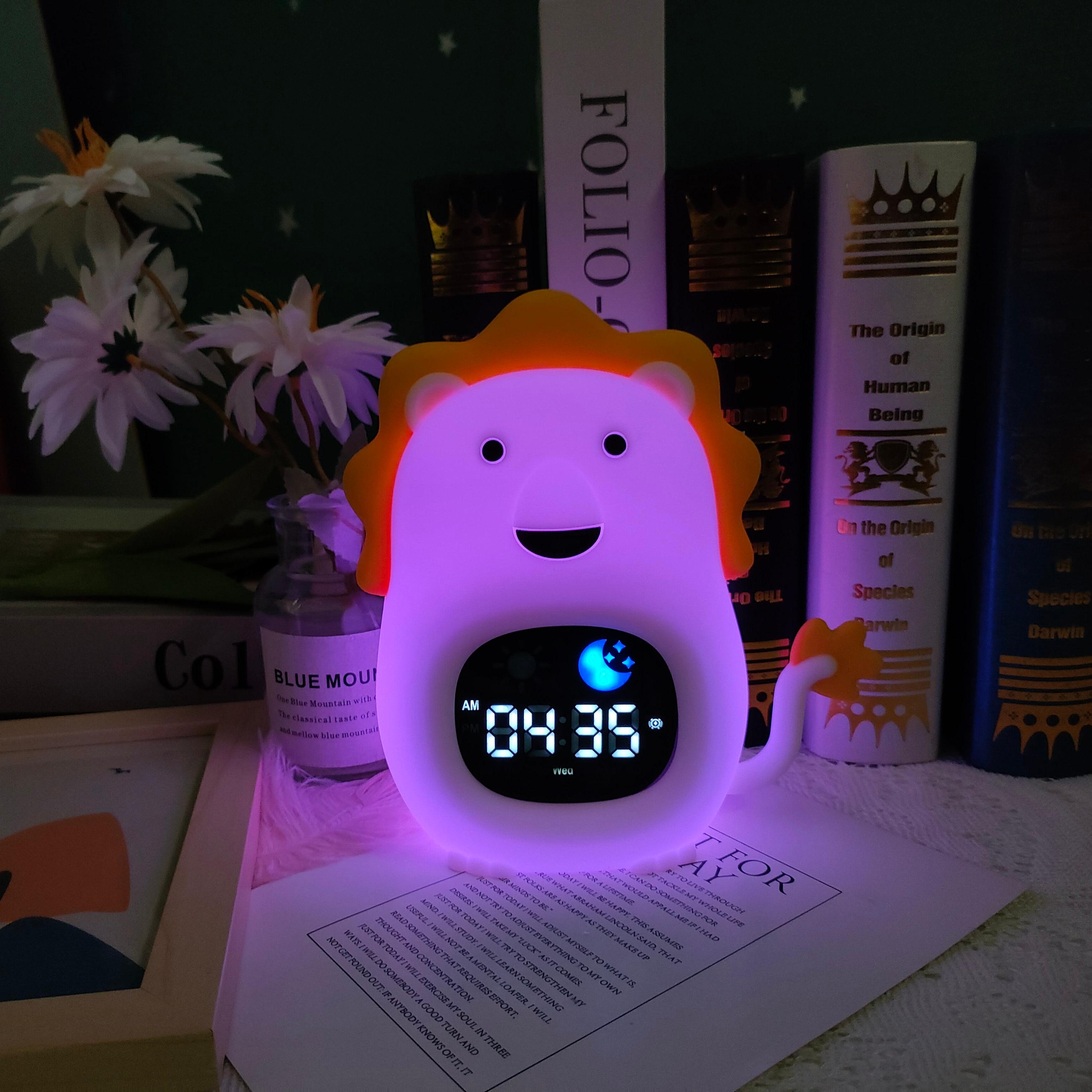 Led Silicone Night Light Alarm Clock Sound Machine Sleep Trainer