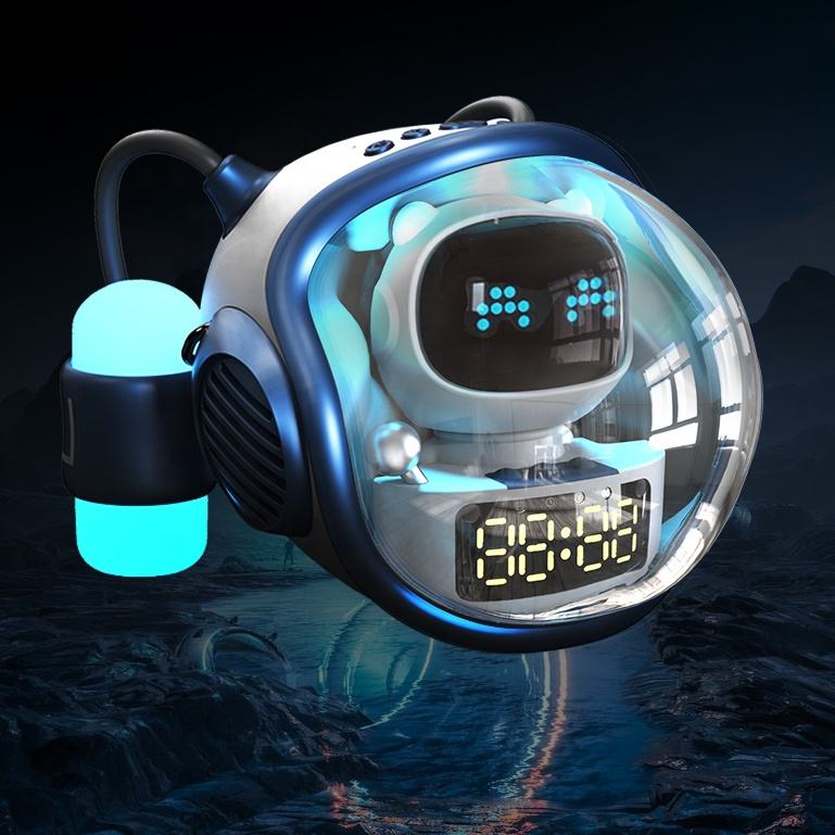 Astronaut Design multi-function Smart Bluetooth Speaker Alarm Night Light Clock