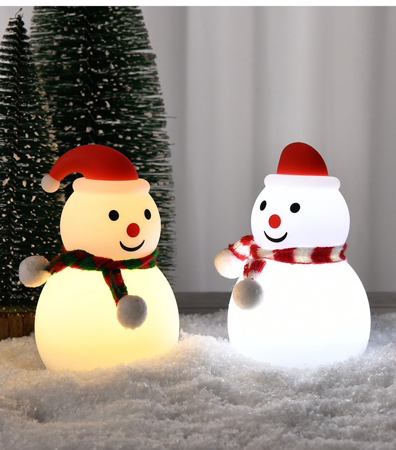 Veilleuse de Noël en silicone en forme de bonhomme de neige