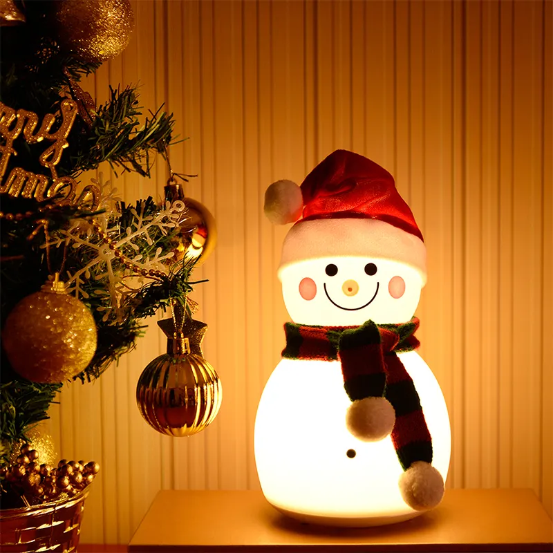 Veilleuse de Noël en silicone en forme de bonhomme de neige