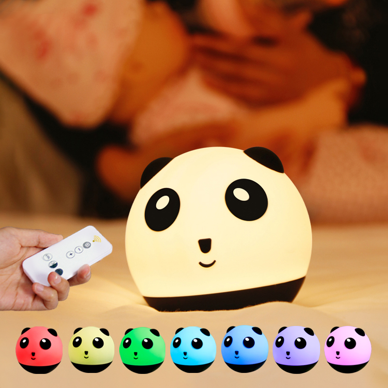 App control 1200mah panda silicon night lamp