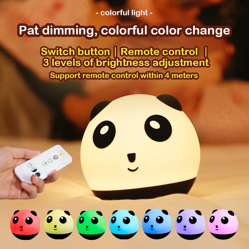 App control 1200mah panda silicon night lamp