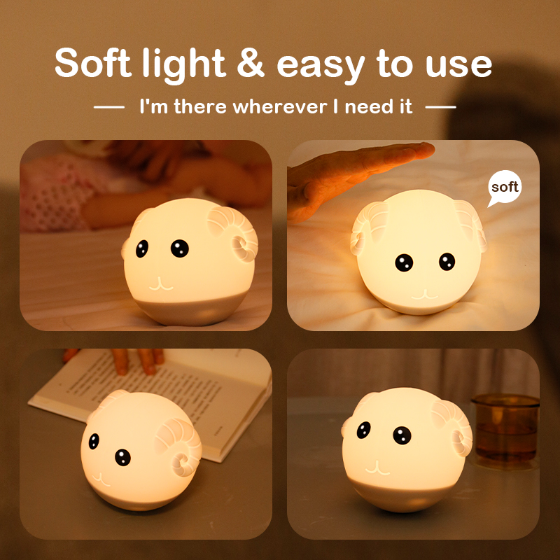 App control Nontoxic silicone material Sheep night light