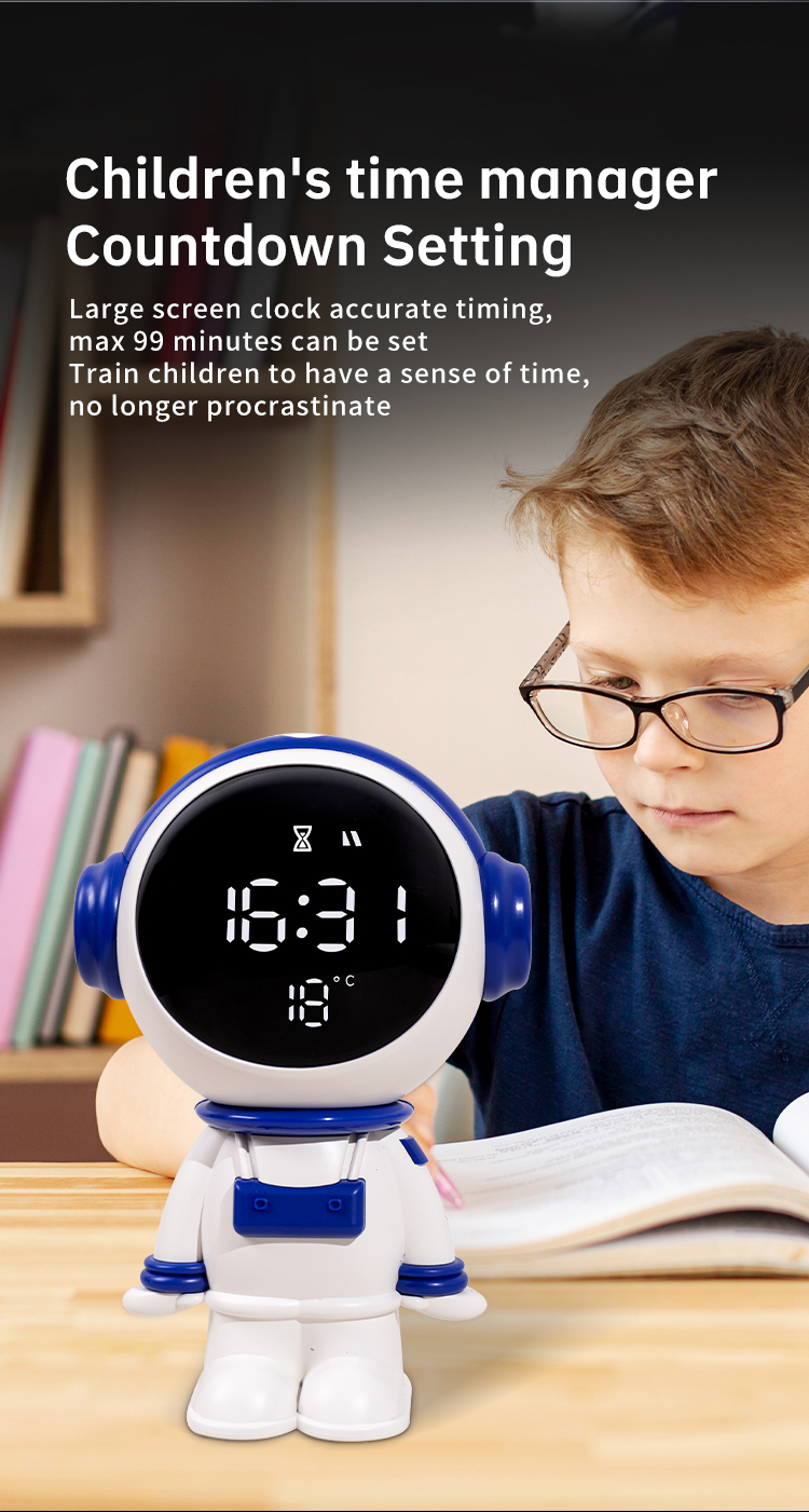 App Control PVC Night Lights Astronaut Digital Alarm Clock