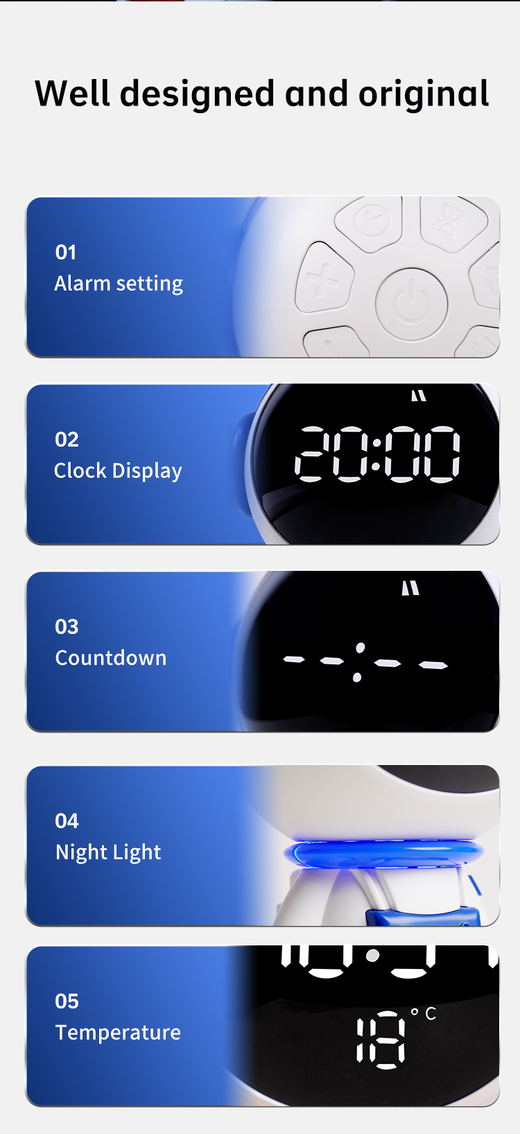 Astronaut Alarm Clock led night light for kids