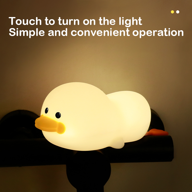 Warm Light Sleep Training Duck silicon night lamp