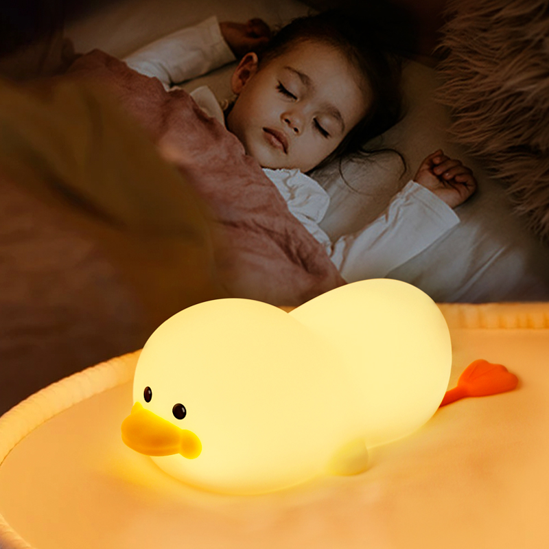 Warm Light Sleep Training Duck silicon night lamp
