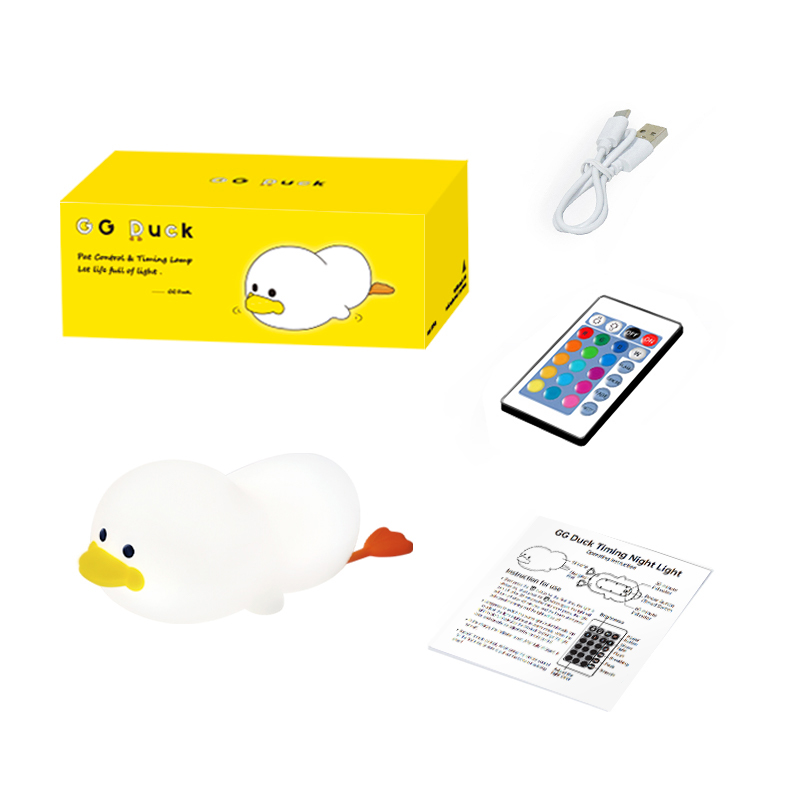 Warm Light Sleep Training Duck silicon night lamp