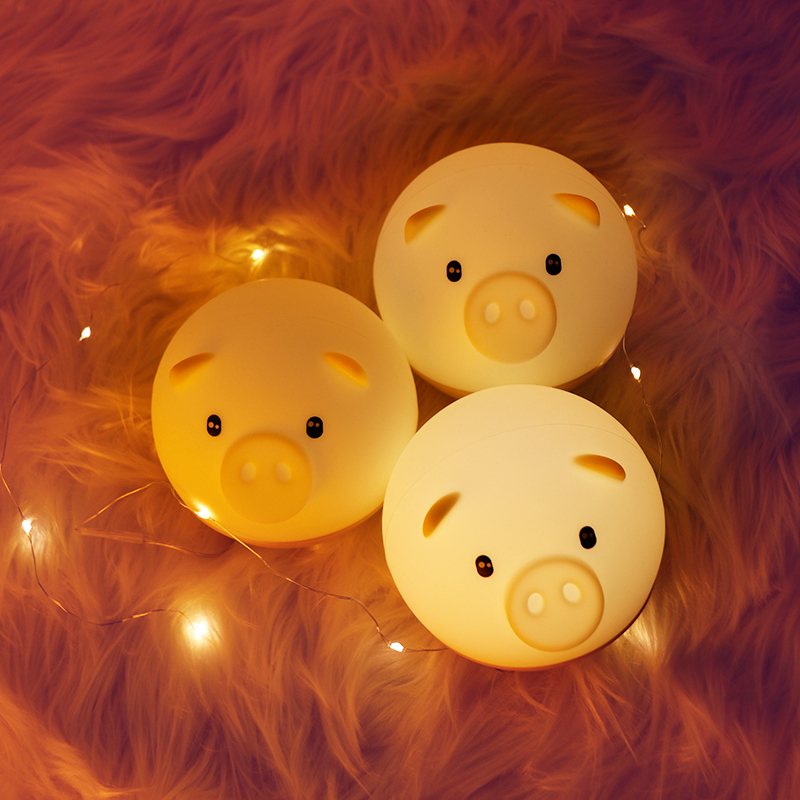 Usb Rechargeable Silicone Pig Night Light