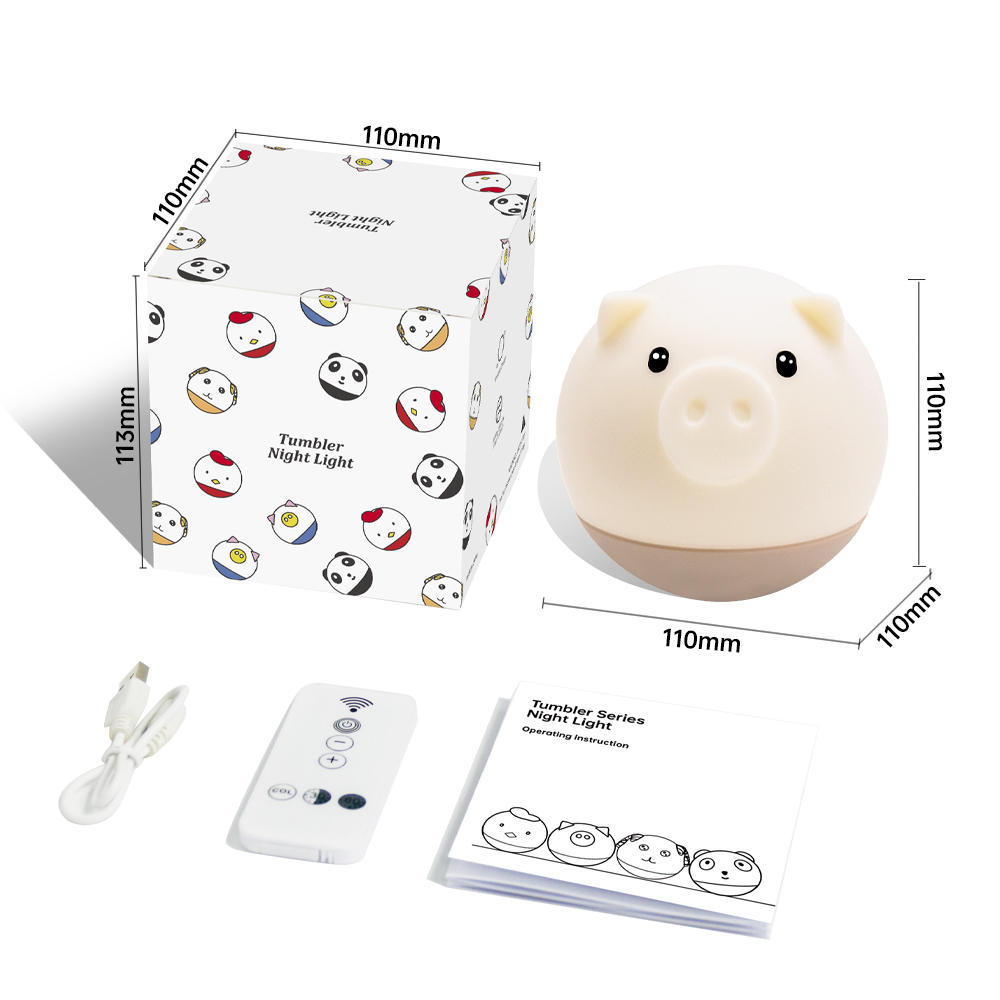 Usb Rechargeable Silicone Pig Night Light