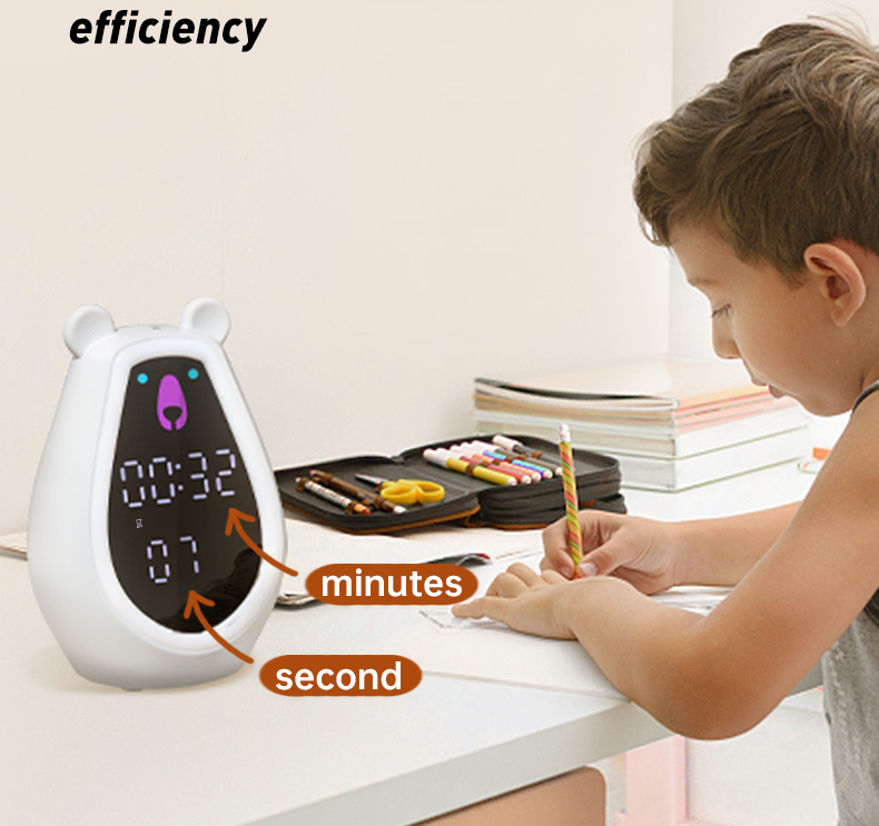 Lindo reloj despertador de noche con forma de oso y luces nocturnas
