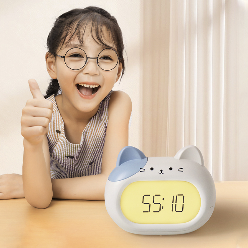 Kawaii kitten kids smart digital alarm clock