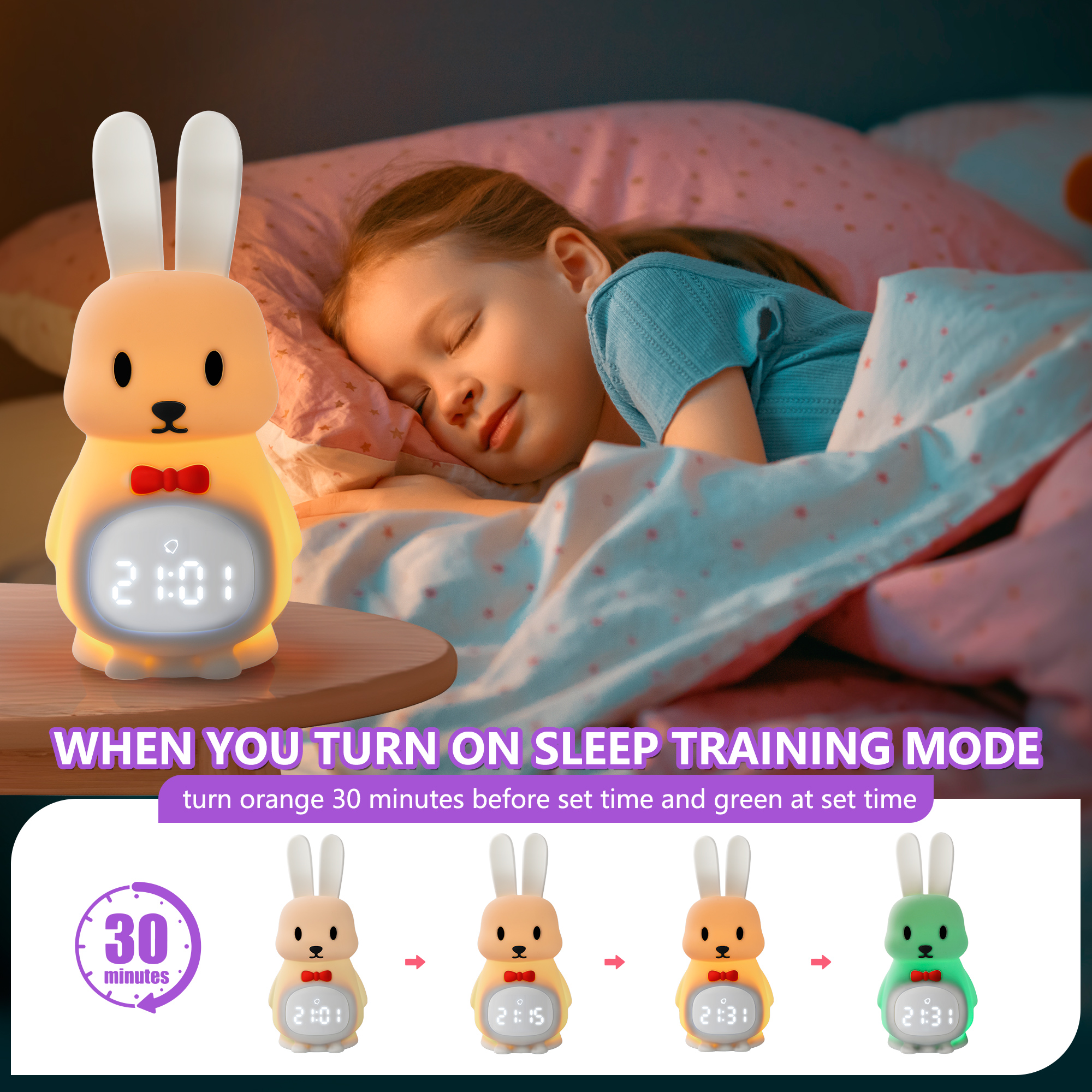 Meng Rabbit Smart Alarm Clock Night Light