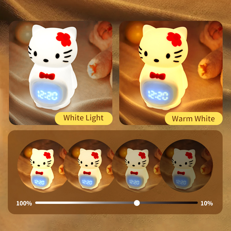 Calico Cat Smart Alarm Clock Night Light