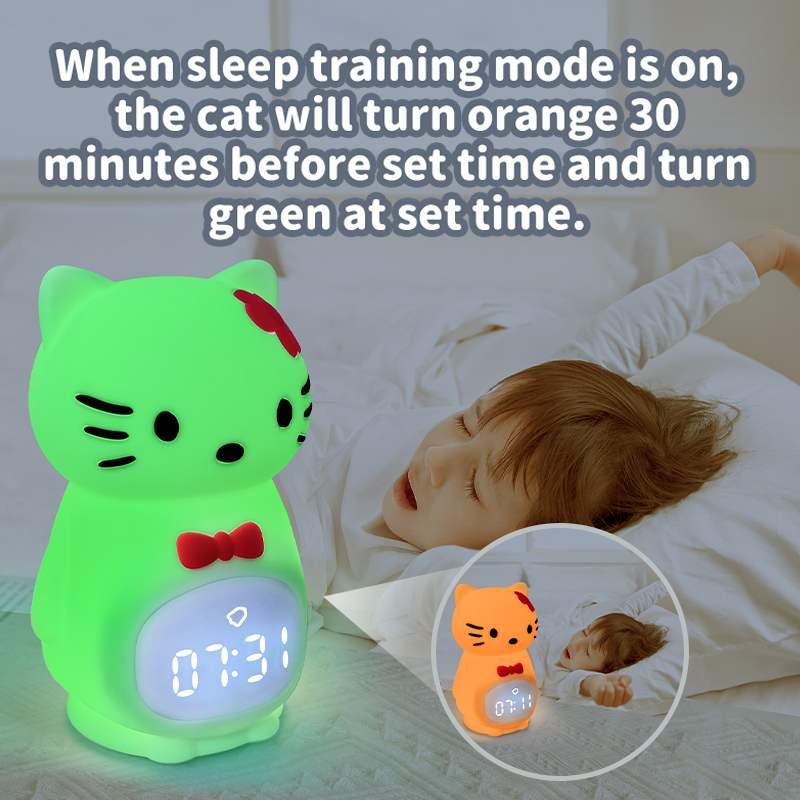 Calico Cat Smart Alarm Clock Night Light