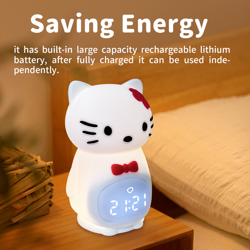 Calico Cat Smart Alarm Clock Night Light