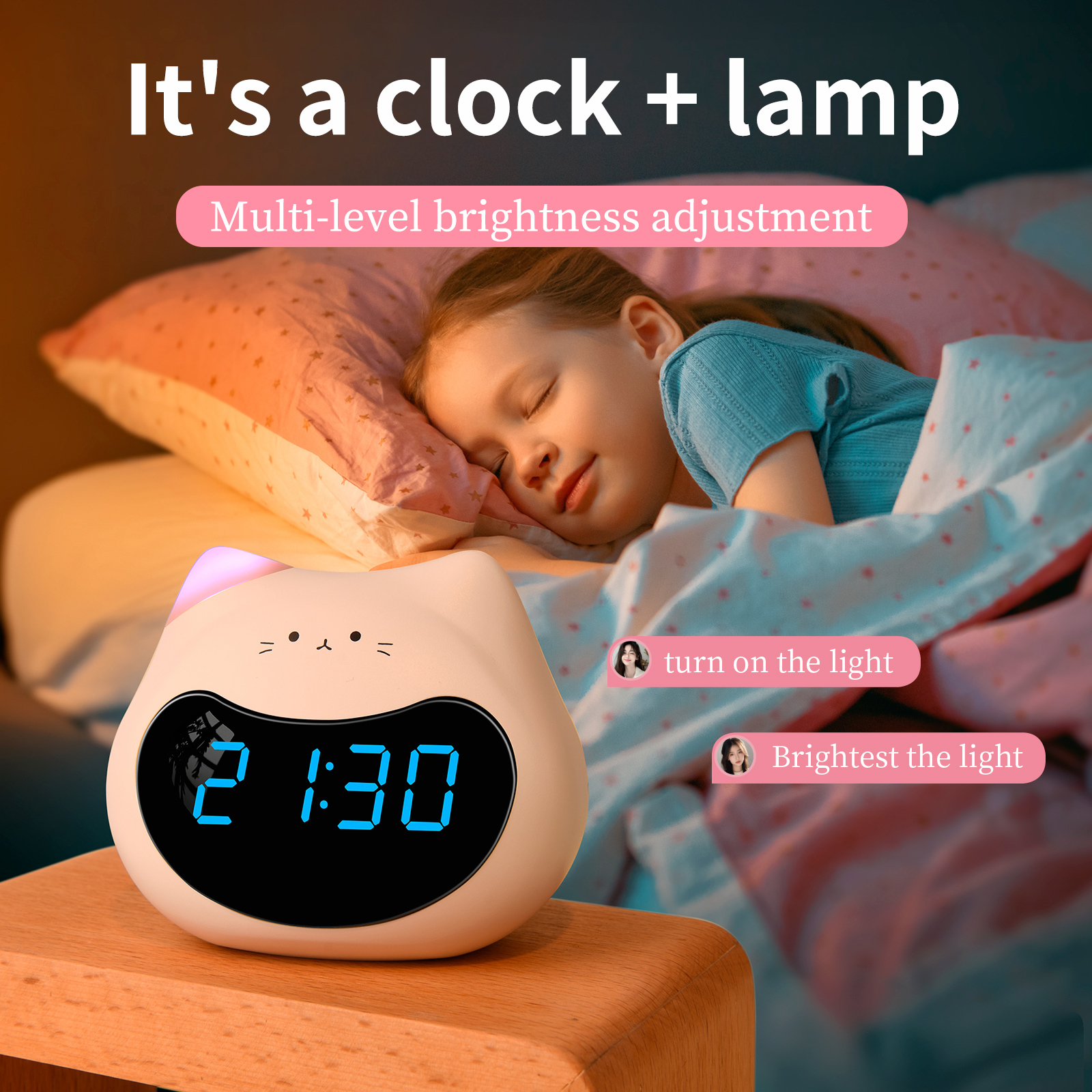 Smart Cat Clock & Lamp Vioce Control