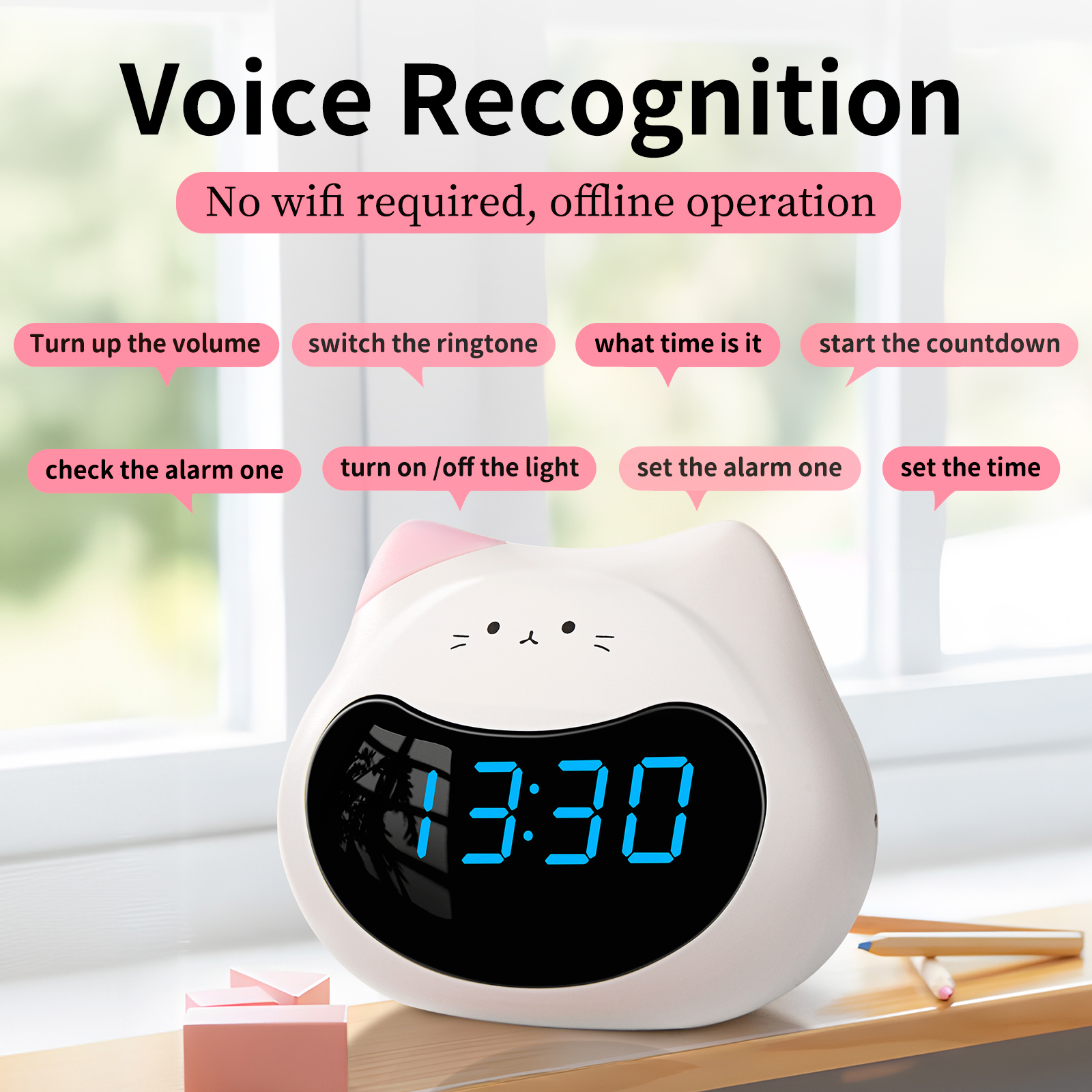 Smart Cat Clock & Lamp Vioce Control
