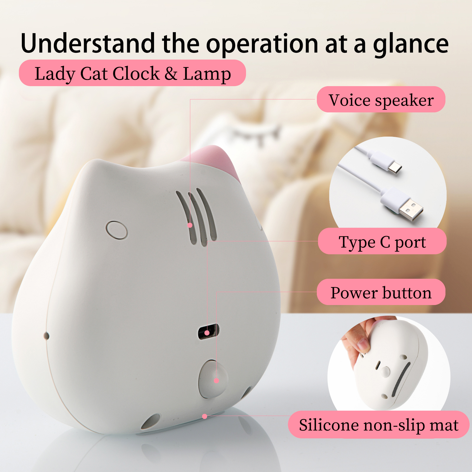 Smart Cat Clock & Lamp Vioce Control