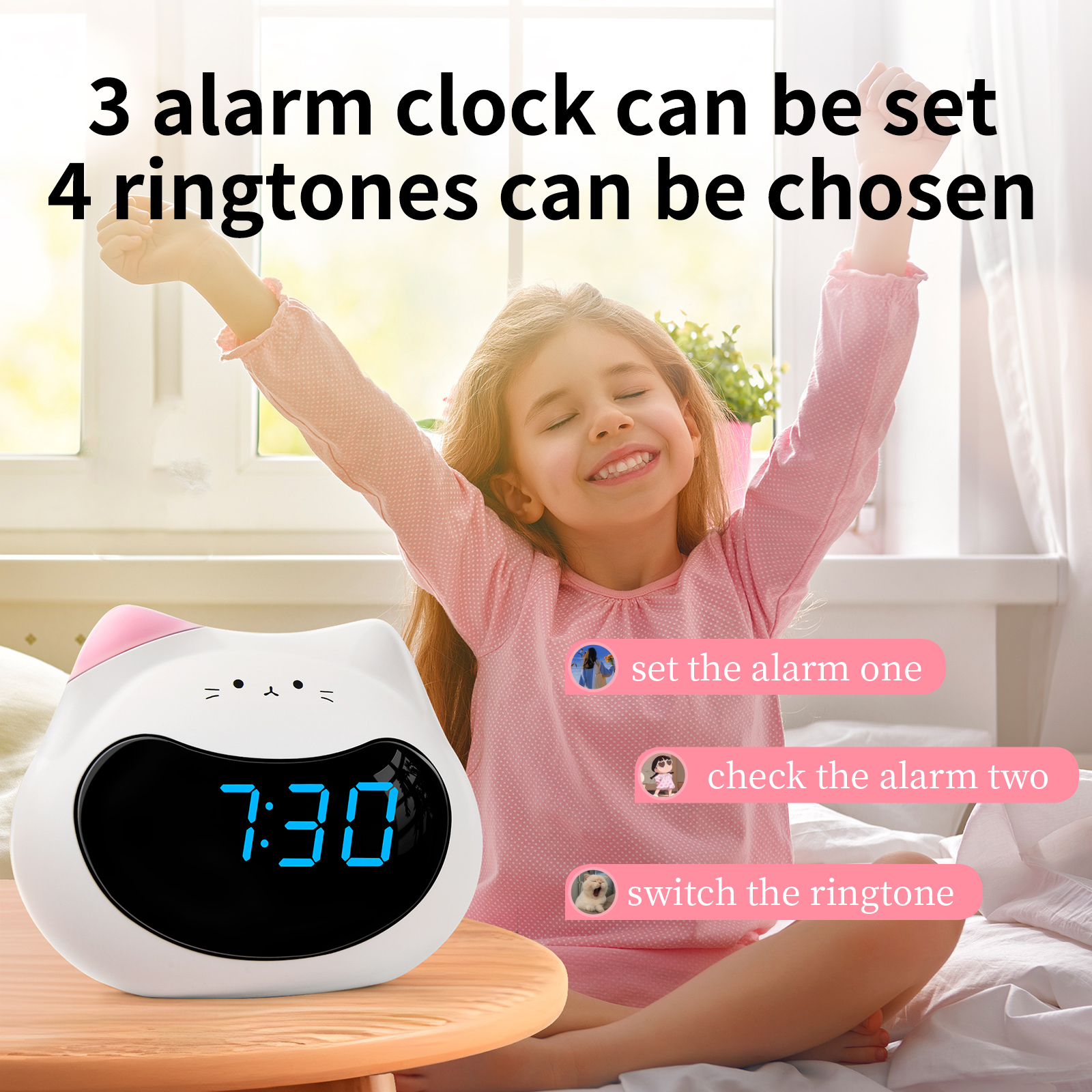 5 alarm ring tones available for selection