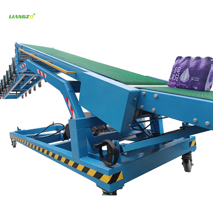 LIANGZO OEM Portable Hydraulic Carbon Steel Belt Conveyor Container Truck Loading Unloading