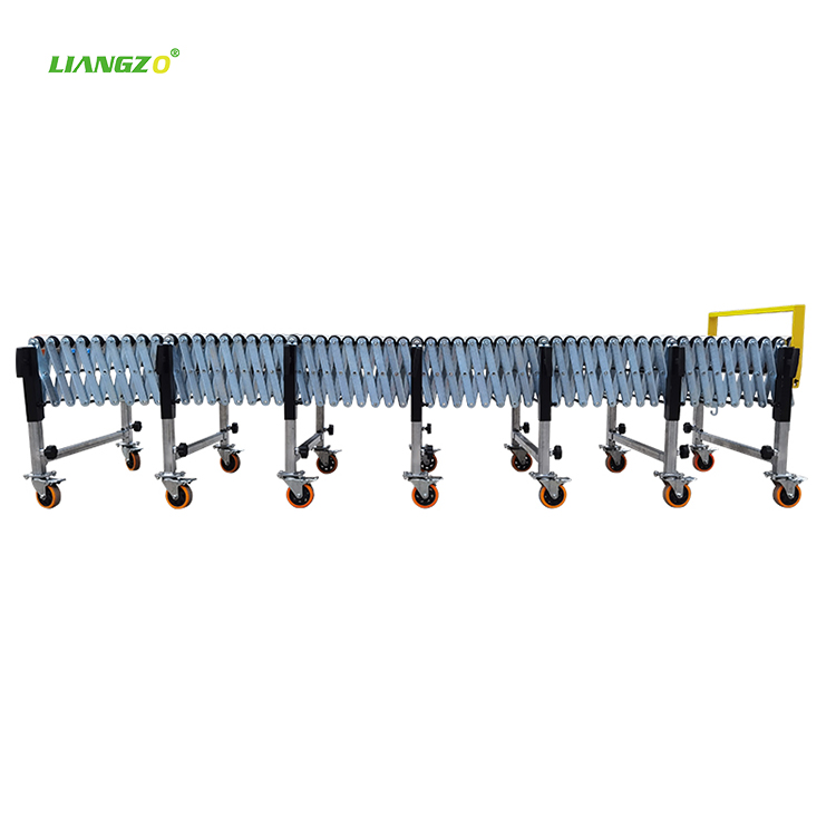 LIANGZO Manual Gravity Flexible Expandable Roller Conveyor for Unloading