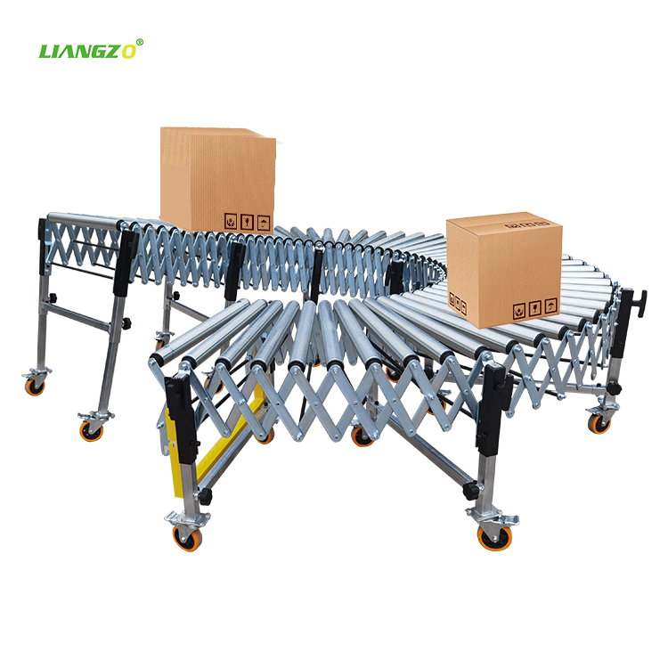 LIANGZO Manual Gravity Flexible Expandable Roller Conveyor for Unloading