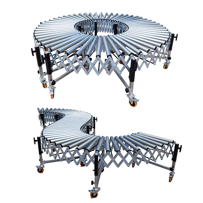 LIANGZO Manual Gravity Flexible Expandable Roller Conveyor for Unloading