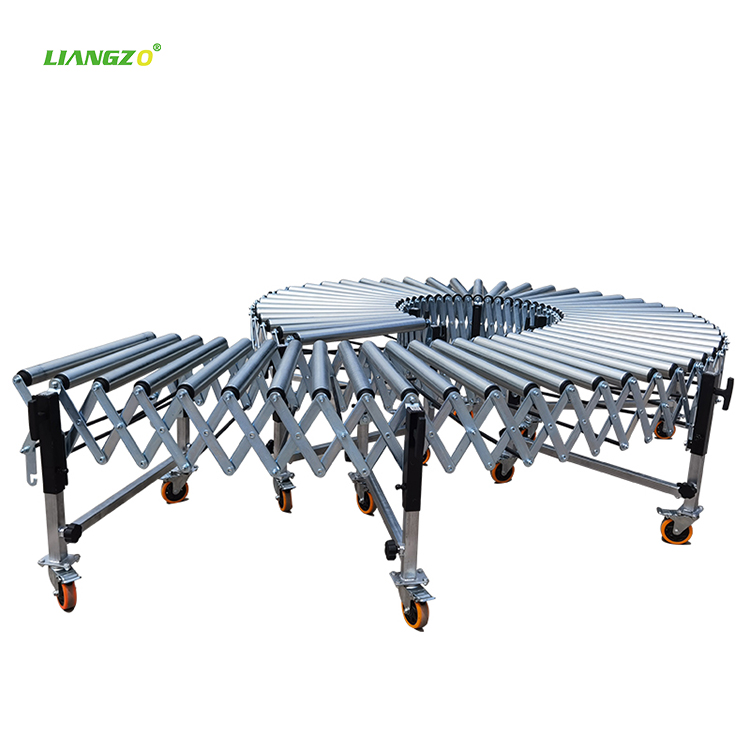 LIANGZO Manual Gravity Flexible Expandable Roller Conveyor for Unloading