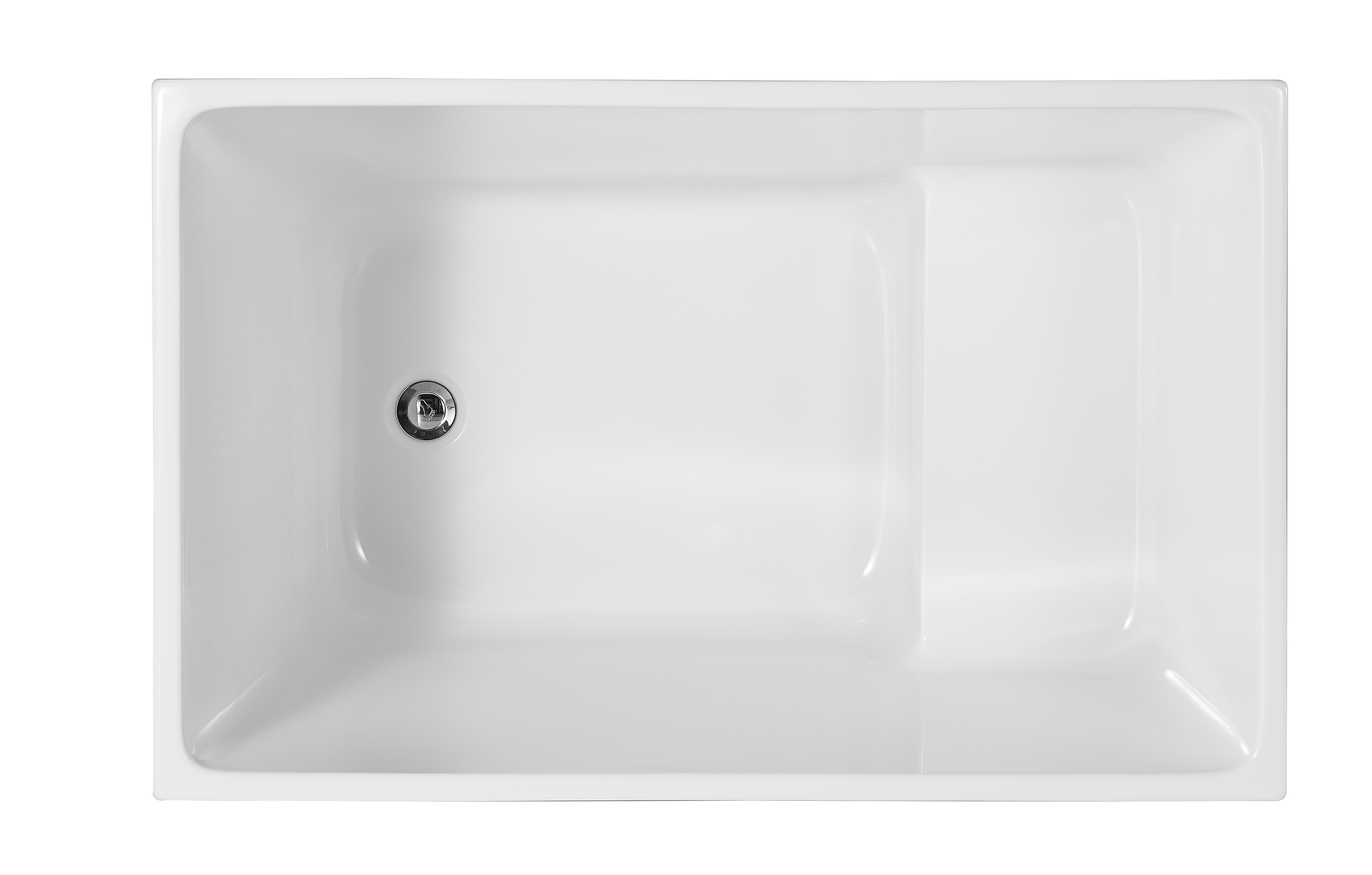 Modern Minimalist White Acrylic Empty Bathtub
