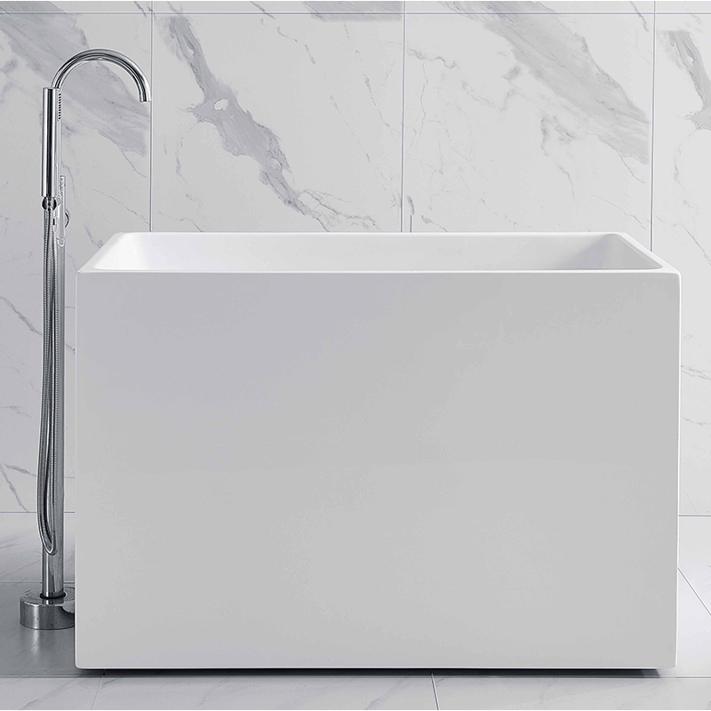 Modern Minimalist White Acrylic Empty Bathtub