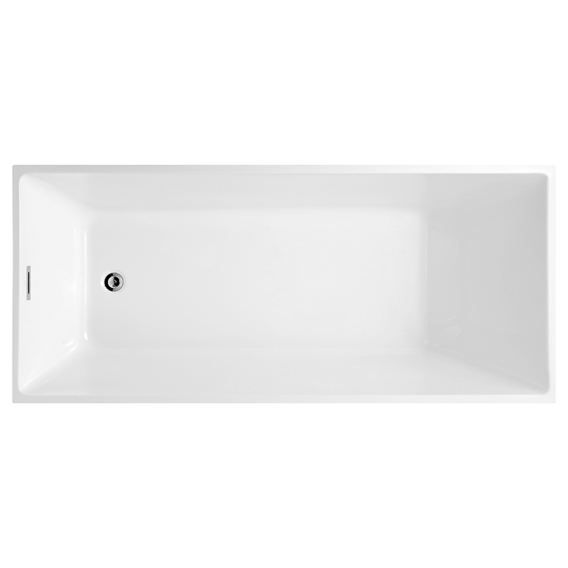 Rectangular Modern Showered Bathtub Against Corner