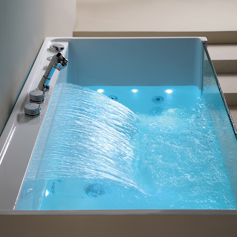Indoor Luxury Glass Massage Bathtub