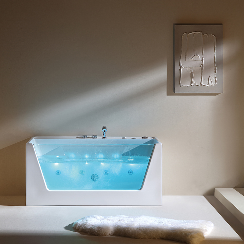 Indoor Luxury Glass Massage Bathtub