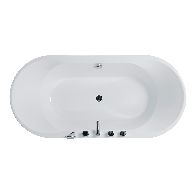 Low Profile White Freestanding Soaking Tub