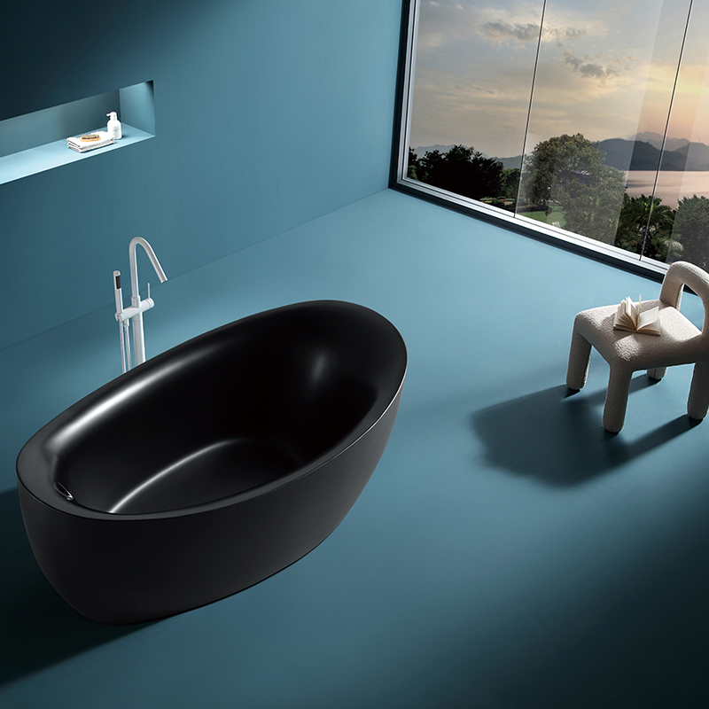 Modern Black Freestanding Bathtub