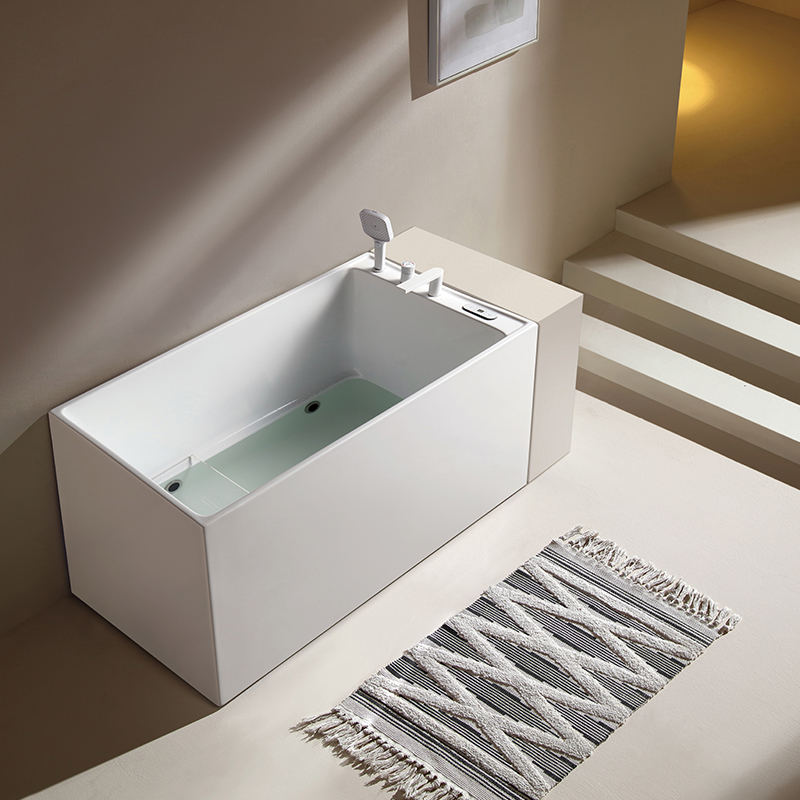White Standard Free Standing Deep Soaking Tub