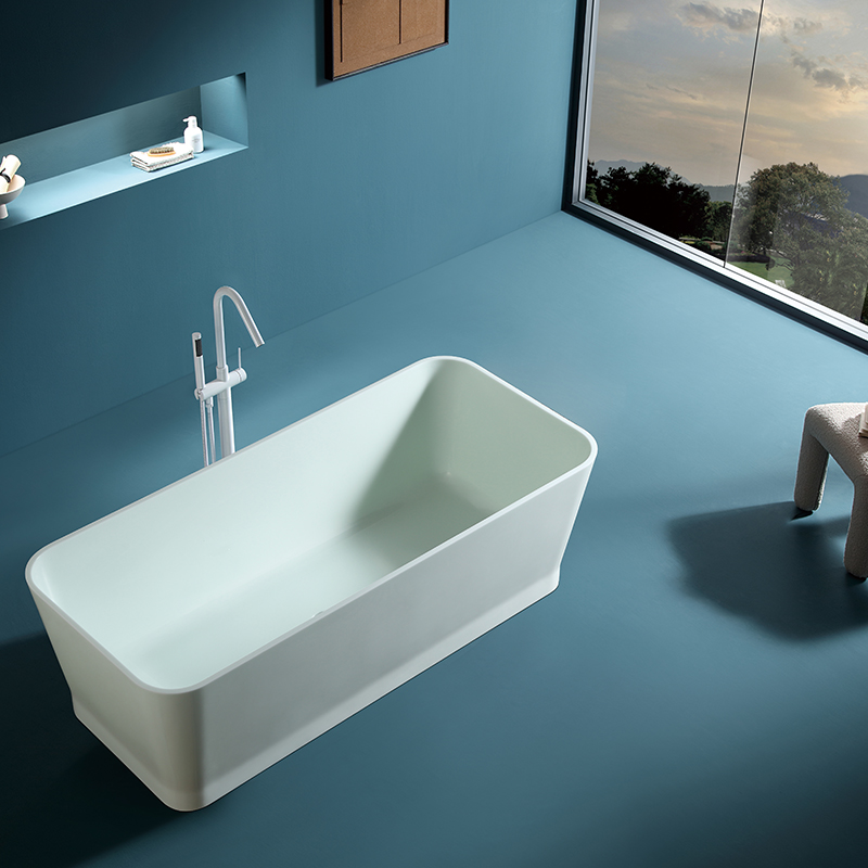 Freestanding Artificial Marble Material Bathtub