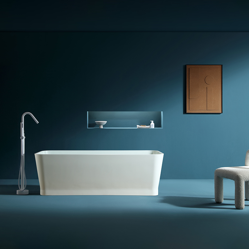 Freestanding Artificial Marble Material Bathtub