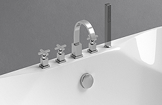 Freestanding Bathtub With Integrated Shower